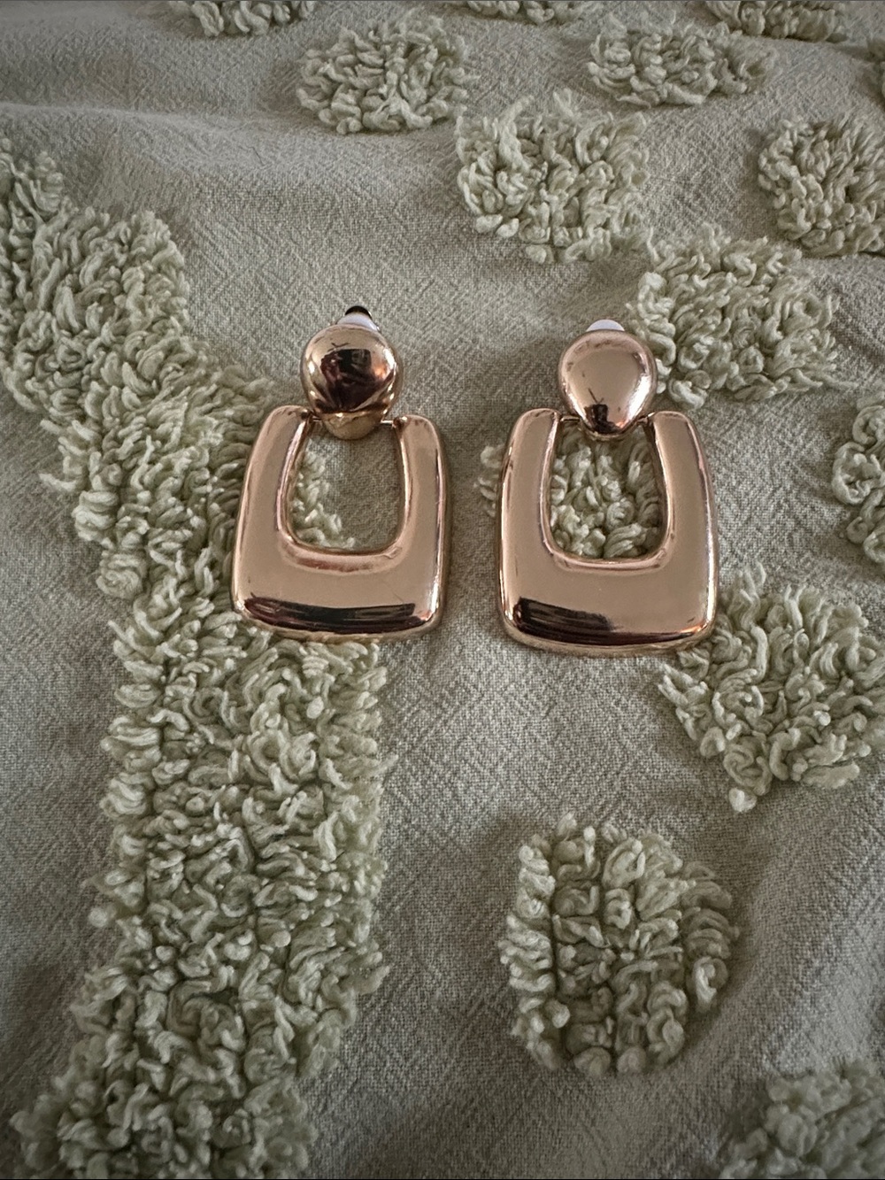 Classic Gold-Tone Geometric Drop Earrings - Women Jewelry CLIP-ONs